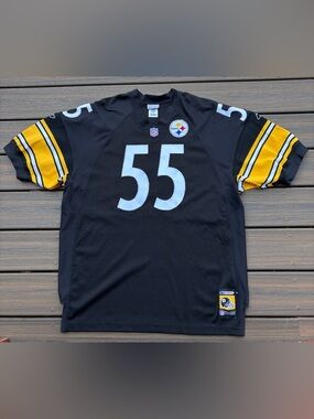 Vintage Pittsburgh SteelersJoey Porter Reebok Helmet Jersey Mens 2XL 56